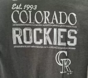 NWT Colorado Rockies Majestic Women's Est 1993 T-Shirt - Charcoal / Heather Gray - Picture 1 of 7