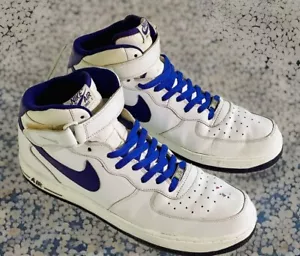 Nike Air Force 1 Mid Top ‘07 Men's Size 15 White Court Purple 315123-120 - Picture 1 of 19
