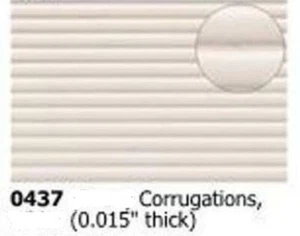 Slaters 0437 0.5mm x 300mm x 174mm - 7mm Scale Corrugated Plastikard Plus 2 Post - Picture 1 of 9