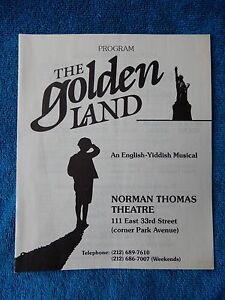 The Golden Land - Norman Thomas Theatre Playbill - 1984 - Bruce Adler - Berk