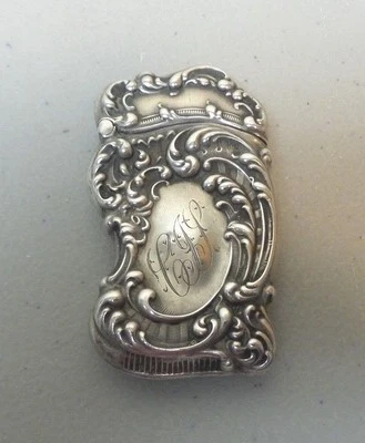 ART NOUVEAU PLATA ESTERLINA CAJA FUERTE A JUEGO / ESTUCHE VESTA, UNGER BROS., 25 gramos Foto 1 de 4