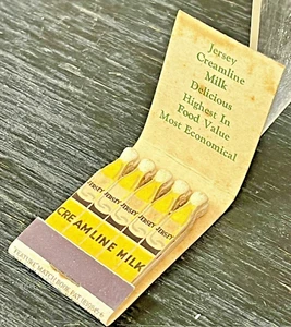 Vintage Jersey Creamline Dairy Milk Bottle New Jersey FEATURE Matchbook Unstruck - Picture 1 of 5