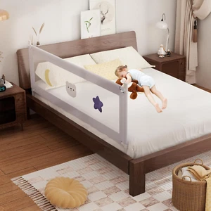 Bed Rail for Toddlers - Baby Bed Guard Rail with Double Child Lock, Safety Bedra - Picture 1 of 12