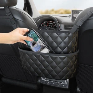 Auto Netz Tasche Handtasche Halter zwischen Sitz Geldbörse Aufbewahrung Organizer Ledertaschen - Bild 1 von 12