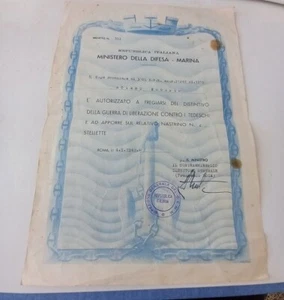 DIPLOMA MILITARE DISTINTIVO GUERRA DI LIBERAZIONE CONTRO I TEDESCHI WW2 - Foto 1 di 1