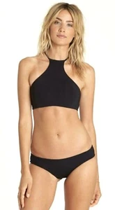 Bikini Top Billabong Mujer Nuevo con Etiquetas Sol Searcher Cuello Alto Halter Negro Med - Imagen 1 de 2