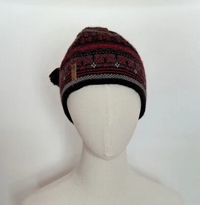 Columbia Azteca Lana Tejido Gorro Rojo Esquí Sombrero Snowboard  Foto 1 de 4