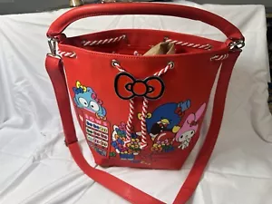 RARE REVERSE PLATE Loungefly Loves Hello Kitty Sanrio Red Crossbody Purse HEART - Picture 1 of 5
