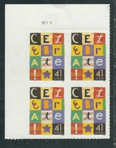Scott# 4196...41 Cent...Celebrate...Plate Block - Picture 1 of 1