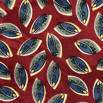 Albert Nipon Men's Necktie Geometric Red/Blue100% Silk Made in USA - Image 1 of 4