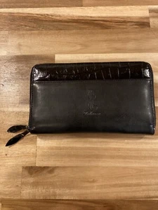 Original Vintage Bellerose Ladies Black Leather Zip Around Wallet.  - Picture 1 of 10