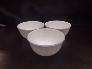 CORELLE 6 1/4" SOUP CEREAL DEEP BOWL ~ WHITE WITH BLUE RIM - Picture 1 of 5