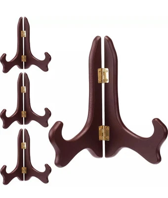 Banberry Designs красное дерево деревянный мольберт, складной дисплей стойка - 4 упаковки новый - Изображение 1 из 4