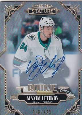 2020-21 Upper Deck Stature Autographs #176 Maxim Letunov 18/199 RC - Image 1 of 2