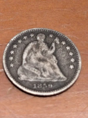 Media moneda de diez centavos 1859-O H10C libertad sentada | Casa de la Moneda de Nueva Orleans | Plata | En muy buen estado+ Foto 1 de 4