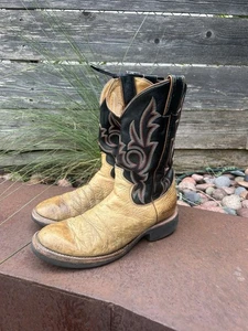 VTG Justin Roper Boots Size 7 1/2 D Cowboy Bullhide Leather Tekno Crepe USA 5023 - Picture 1 of 18
