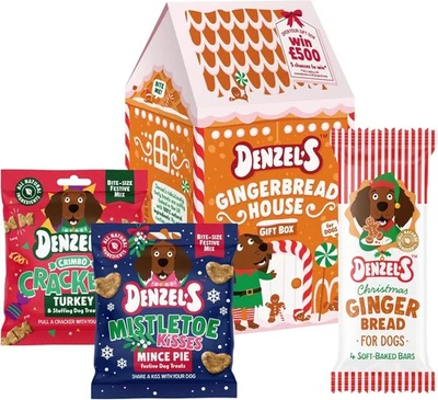 DENZEL'S Denzel’s Christmas Dog treats - Gingerbread House Gift Box for Dogs (140g)