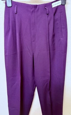 Pantalón de lana plisado cintura alta púrpura colección JH de colección nuevo con etiquetas con. Casual, años 80 Foto 1 de 4