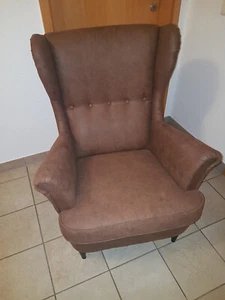 Strandmon Sessel Järstad braun Wildlederoptik - Bild 1 von 3