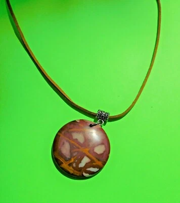 Picasso Jaspe, collar de gamuza, broche de garra de langosta, unisex, popular, masculino  Foto 1 de 4