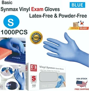 1000 PIEZAS Guantes básicos de examen de vinilo azul talla S - Imagen 1 de 10