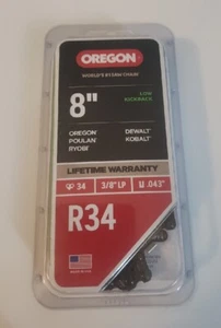 OREGON 8" Chainsaw Blade Chain▪︎Fits Many Brands! Low Kickback▪︎R34▪︎NEW ✅️ - Picture 1 of 4