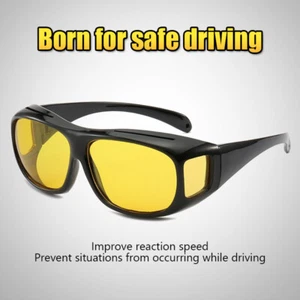 Night Vision Sunglasses Car Night Driving Glasses Driver Goggles Unisex Glasses - Picture 1 of 18