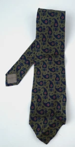 Vintage Giorgio Armani Cravatte Necktie Geometric Pattern 100% Pure Silk Beige - Picture 1 of 4