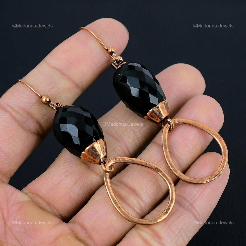 Pendientes colgantes/gotas electroformados de diopsido cromado joyería de cobre para niñas 2,8 Foto 1 de 4
