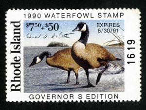 US Duck Rhode Island Stamps # 2a VF Signed Scott Value $72.50 - Picture 1 of 1