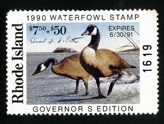 US Duck Rhode Island Stamps # 2a VF Signed Scott Value $72.50 - Image 1 of 1