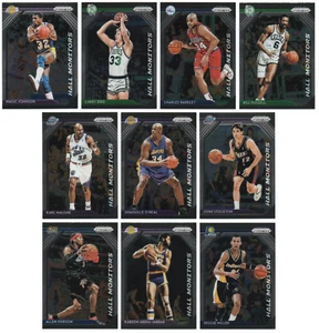 2018-19 Panini Prizm Hall Monitors HOF 10 carte set completo O'Neal Bird Magic + - Foto 1 di 1