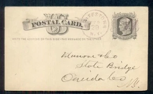 1874 WHITESTOWN N.Y. & ""W"" elegante cancelación en púrpura en tarjeta de 1 ¢, en muy buen estado - Imagen 1 de 1