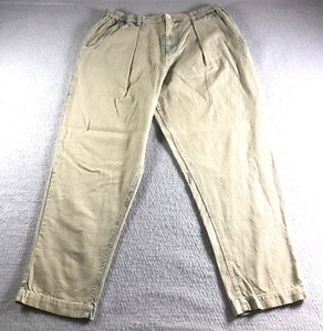 By Anthropologie Womens Linen Blend Pants Sz S Ivory High Rise Tapered Leg NWT - Picture 1 of 15