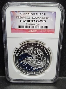 2011 Discover Australia 1oz Silver Kookaburra The Dreaming Series-NGC PF69 UCAM - Picture 1 of 2