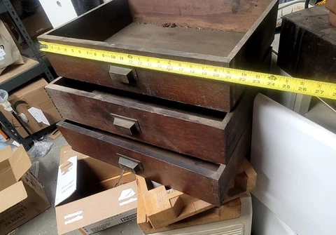 Antique Oak File Cabinets Draw Lot of 3 Cover