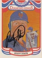 RUSTY STAUB NEW YORK METS  SIGNED 1984 DONRUSS DIAMOND KING CARD #6