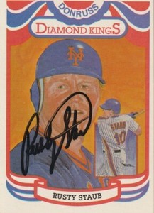 RUSTY STAUB NEW YORK METS  SIGNED 1984 DONRUSS DIAMOND KING CARD #6