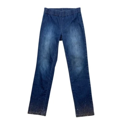 柔软环绕牛仔裤女式 S 小号牛仔拉水钻踝打底裤 — 第 1/4 张图片