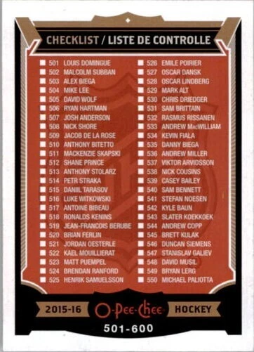 A0716- 2015-16 O-Pee-Chee Hk #s 501-618 +Inserts -You Pick- 15+ FREE US SHIP - Image 1 of 1