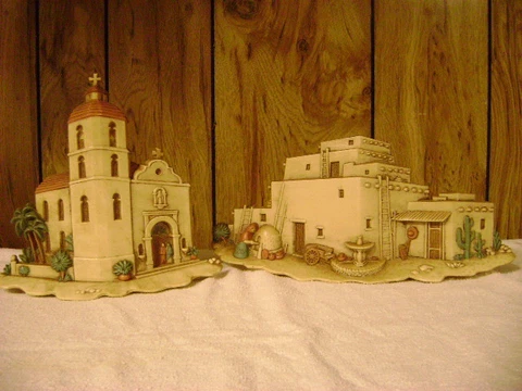 Burnwood products vintage south west wall plaques # 's 3291-1A and 2A mission Cover