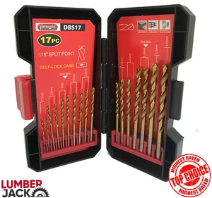 Juego de taladros Lemberjack 17 piezas brocas HSS puntas recubiertas de titanio en estuche de almacenamiento robusto - Imagen 1 de 7