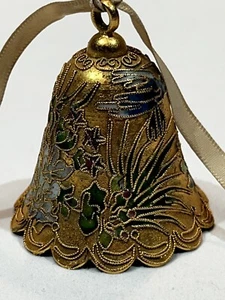 Vintage enamel cloisonne bell w/ scalloped opening 2.5" high and 2.25" diameter - Picture 1 of 10