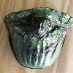 Primitive Pantamban/Michoacan Terra Cotta Pottery Putti/Angel Wall Pocket 8-1/2" - Picture 1 of 13