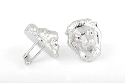 925 Sterling Silver Red Ruby Eyes Lion Cuff links Men's Jewelry - Image 1 of 4