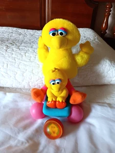 Vtg. 80’s Sesame Street BIG BIRD On Wheels 6” Toy Illco Henson RARE + 2 more - Picture 1 of 7