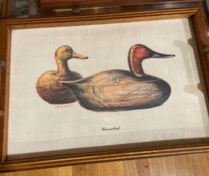 Ente Köder R F Harnett Druck Serviertablett - Flinte Shell Griffe - Bild 1 von 1
