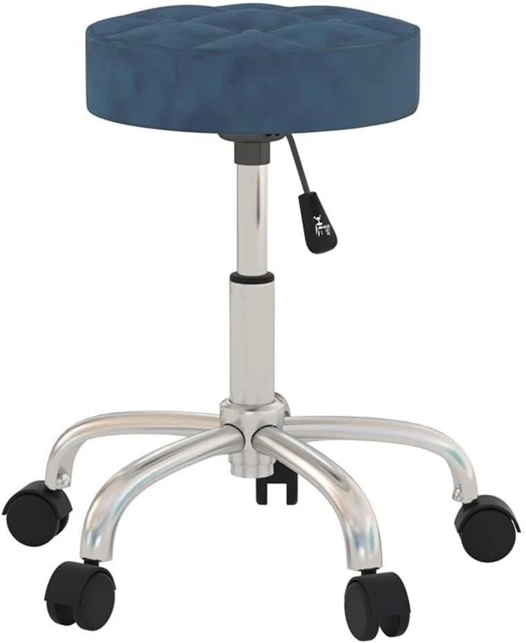 Rolling Stool Back Support blue Makeup Vanity office Stool Chair Adjustable - Image 1 of 1
