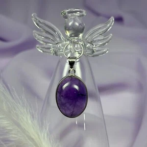 925 Silver Amethyst crystal pendant 8.8g SN52922 - Picture 1 of 5
