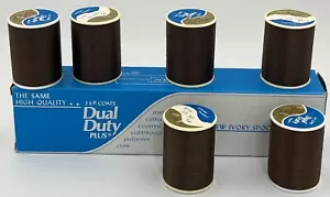 Coats & Clark Dual Duty Plus All Purpose Thread 325 Yards Seal Brown 6 Spools - Imagen 1 de 8